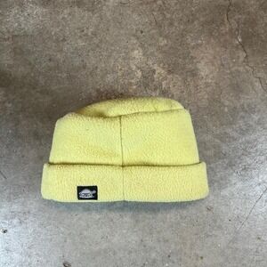 Vintage turtle fur Yellow/green fleece beanie with embroidered logo